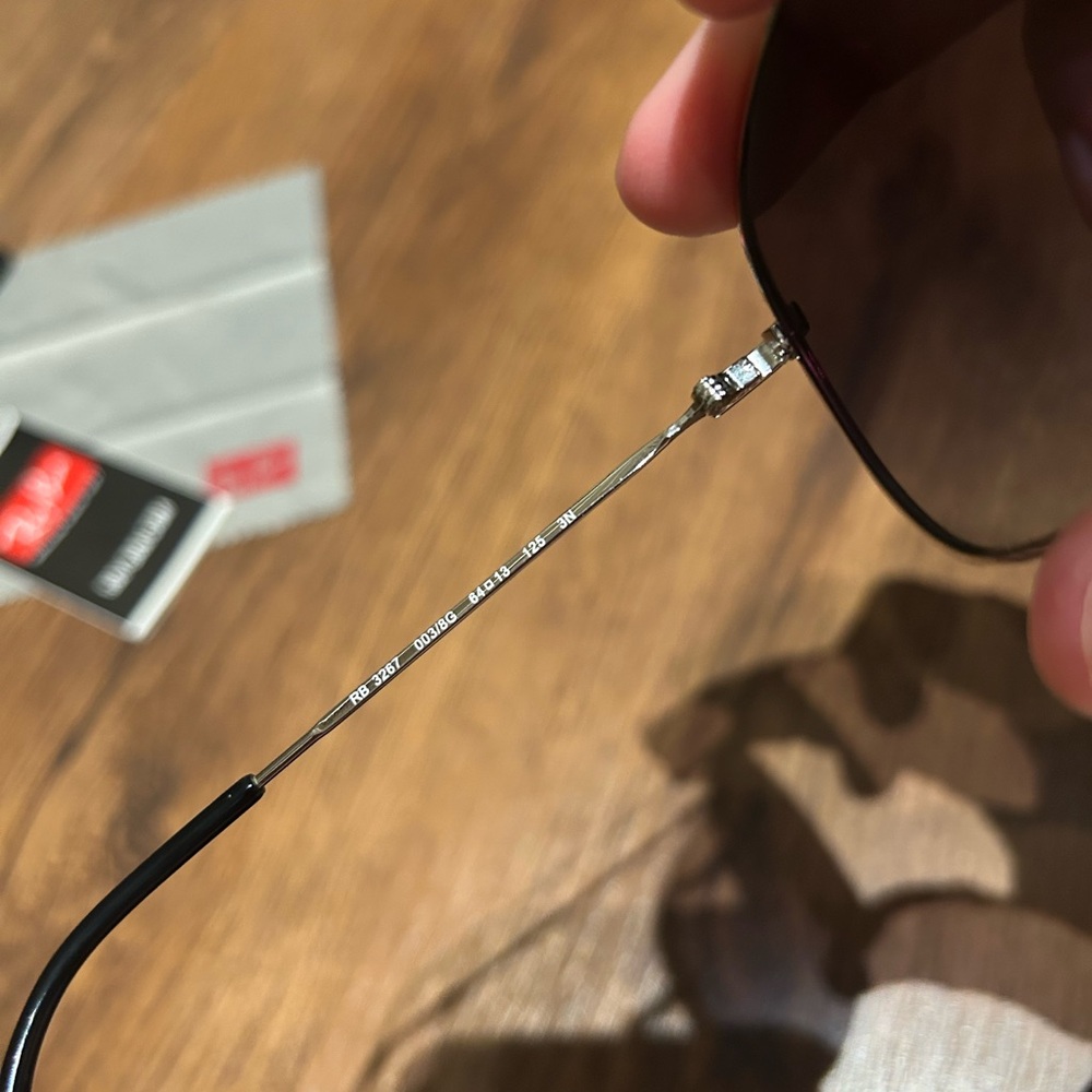 Ray-Ban Pilot 3267 sunglasses silver frames with gray gradient tinted lenses - Picture 9 of 16